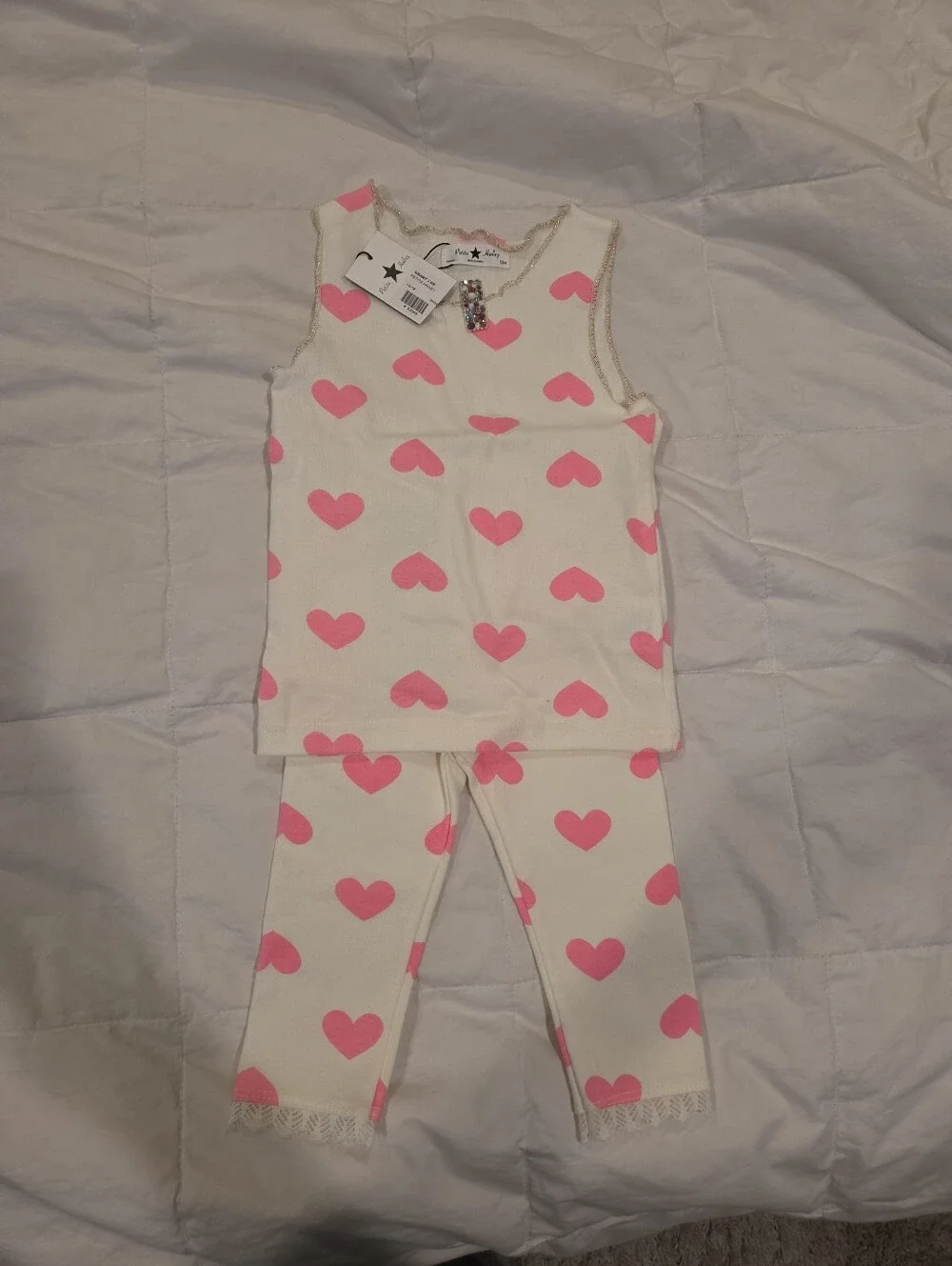 Petite Hailey 12-18 Months Baby Girl Sleeveless Shirt And Leggings Set NWT